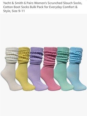 Pastel Slouch Socks - 5 Pack